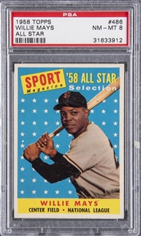 1958 Topps #486 Willie Mays All Star – PSA NM-MT 8